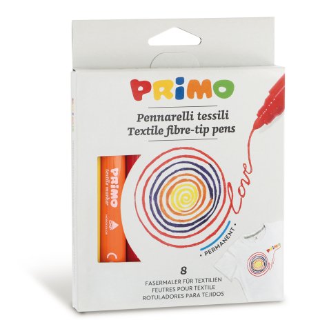 Pennarelli per tessuto - colori assortiti - Primo - astuccio 8 pezzi