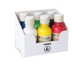 Colori per tessuti - 125 ml - colori assortiti - Primo - box 6 pezzi