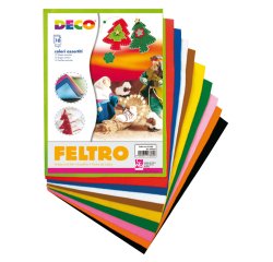 Feltro colorato - 21 x 30 cm - colori assortiti - Deco - conf.10 fogli