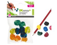 Impugnatura per matite - gomma - colori assortiti - IKona+ - conf. 10 pezzi