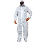Tuta di protezione monouso Deltaplus DT125, bianco/arancio