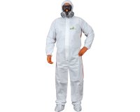 Tuta di protezione da rischio chimico DT125 - monouso - taglia XL - bianco/arancio - Deltaplus