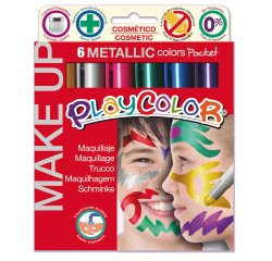 EN_Barra de maquillaje playcolor make up metallic caja de 6 colores surtidos