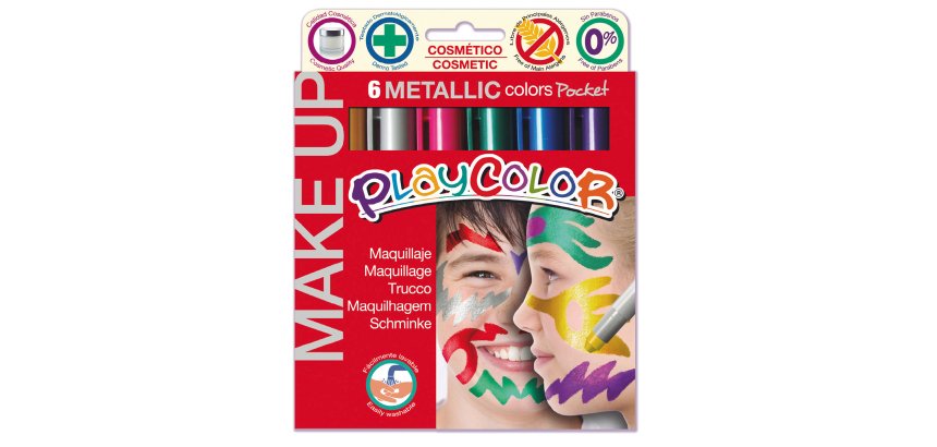 Tempera solida Make Up - cosmetica - Instant - astuccio 6 colori metallic