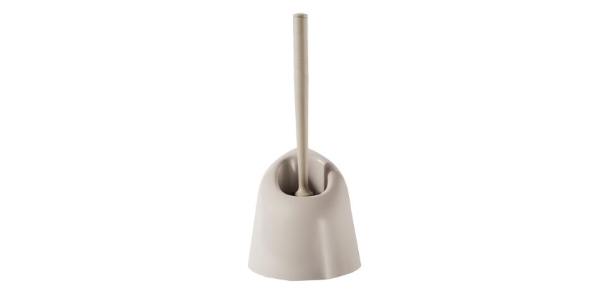 Portascopino angolare - 13x13x39 cm - plastica - bianco - Perfetto