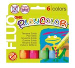 Tempera solida in stick Playcolor - 10 gr - colori fluo - Instant - astuccio 6 stick fluo