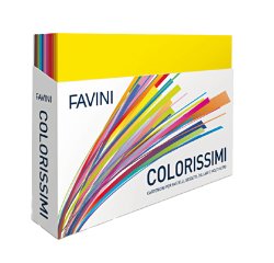 Cartoncino Bristol Color - 50 x 70cm - 200 gr - colori assortiti - Favini - box display 240 pezzi