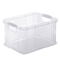 Contenitore portaoggetti - 39x29x21,5 cm - A4 - 17,5 L - PPL - trasparente - Rotho
