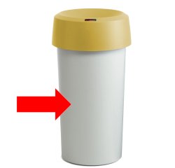 Contenitore Modo Round - diametro 38 cm - altezza 73 cm - plastica robusta - 50 L - grigio - Rotho