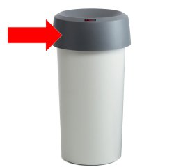Coperchio per contenitore Modo Round - con fermasacco - 38x15 cm - anello grigio - Rotho