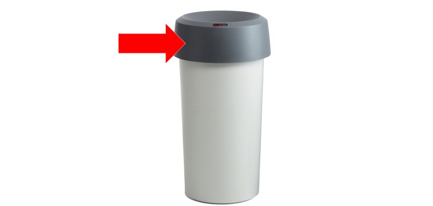 Coperchio per contenitore Modo Round - con fermasacco - 38x15 cm - anello grigio - Rotho