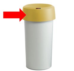 Coperchio per contenitore Modo Round - con fermasacco - 38x15 cm - anello giallo - Rotho