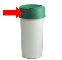 Coperchio per contenitore Modo Round - con fermasacco - 38x15 cm - anello verde - Rotho