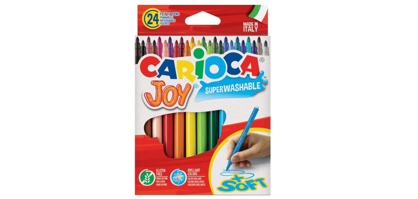 Pennarelli Joy - punta 2,6mm - colori assortiti - lavabili - Carioca - scatola 24 pezzi