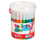 Pennarelli Jumbo - punta 6,0mm - colori assortiti - lavabili - Carioca - barattolo 50 pezzi