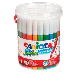 Pennarelli Jumbo - punta 6,0mm - colori assortiti - lavabili - Carioca - barattolo 50 pezzi