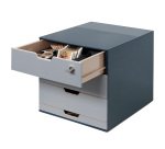 Set Coffee Point Box - 2 organizer inclusi - 28,9x27,9x35,4 cm - ABS - grigio - Durable