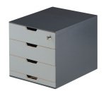 Set Coffee Point Box - 2 organizer inclusi - 28,9x27,9x35,4 cm - ABS - grigio - Durable