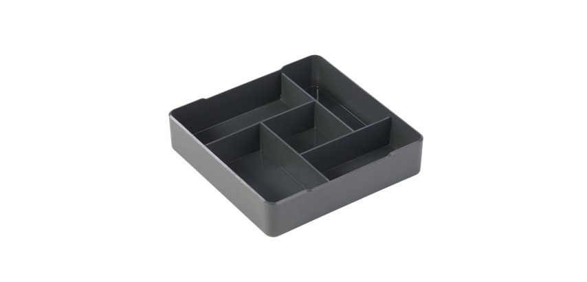 Organizer da tavolo Coffee Point - 4,8x21x21 cm - ABS - grigio carbone - Durable