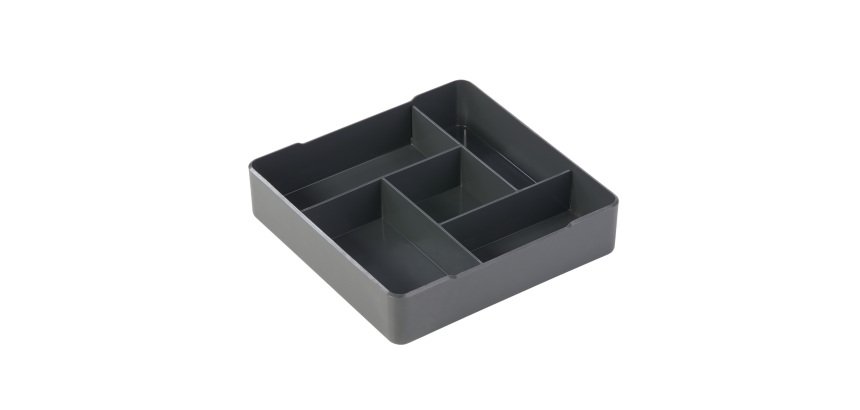 Organizer da tavolo Coffee Point - 4,8x21x21 cm - ABS - grigio carbone - Durable
