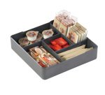 Organizer da tavolo Coffee Point - 4,8x21x21 cm - ABS - grigio carbone - Durable