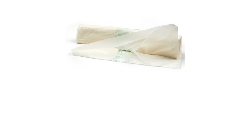 Biosacco per immondizia - 42x42 cm - 10 L - 19 micron - bianco - Perfetto - rotolo da 15 sacchi