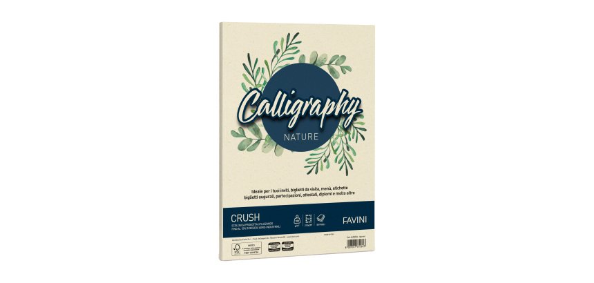 Carta Calligraphy Nature Crush - A4 - 100 gr - giallo agrumi - Favini - conf. 50 fogli