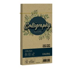 Busta Calligraphy Nature Crush - 110 x 220 mm - 120 gr - verde oliva - Favini - conf. 25 pezzi