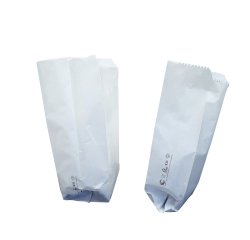 Sacchetti - carta kraft - 10 x 21/23 cm -  soffietti laterali 7,5 cm - bianco - Favorit - conf. 100 pezzi