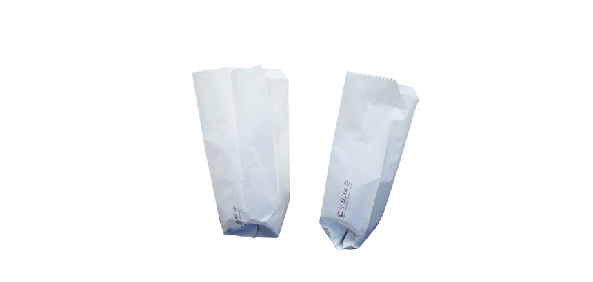 Sacchetti - carta kraft - 10 x 24 cm -  soffietti laterali 7 cm - bianco - Favorit - conf. 100 pezzi