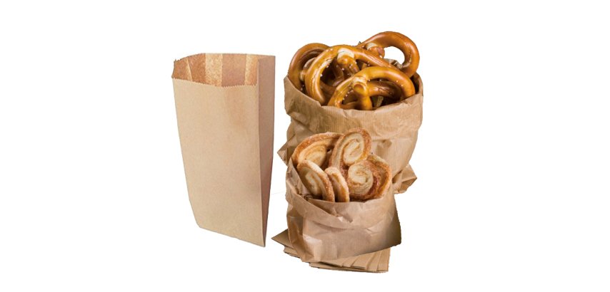 Sacchetti - carta kraft - 8x16 cm - soffietti laterali 2,5 cm - 45 gr - avana - Rex Sadoch - conf. 100 pezzi
