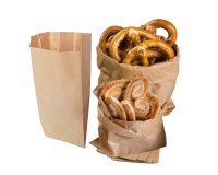 Sacchetti - carta kraft - 12x22 cm - soffietti laterali 4 cm - 45 gr - avana - Rex Sadoch - conf. 100 pezzi