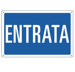 Cartello segnalatore - 30x20 cm - ENTRATA - alluminio - Cartelli Segnalatori