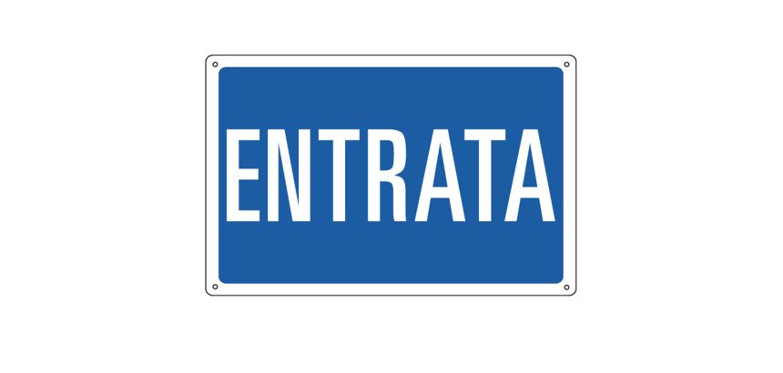 Cartello segnalatore - 30x20 cm - ENTRATA - alluminio - Cartelli Segnalatori
