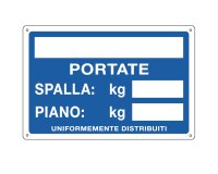 Cartello segnalatore - 30x20 cm - PORTATE: SPALLA/PIANO - alluminio - Cartelli Segnalatori