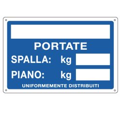 Cartello segnalatore - 30x20 cm - PORTATE: SPALLA/PIANO - alluminio - Cartelli Segnalatori