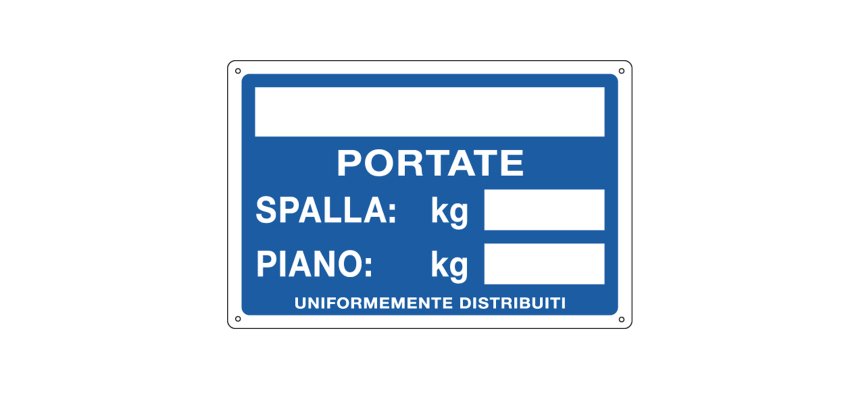 Cartello segnalatore - 30x20 cm - PORTATE: SPALLA/PIANO - alluminio - Cartelli Segnalatori