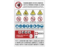 Cartello segnalatore - 67x100 cm - cantiere multisimbolo - polionda - Cartelli Segnalatori