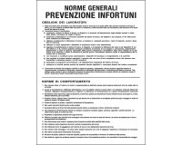Cartello segnalatore - 50x67 cm - NORME GENERALI PREVENZIONE INFORTUNI - polionda - Cartelli Segnalatori