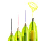Penna a sfera scatto multifunzione 4 Colorus Fluo  - punta 1,0/1,6mm - 4 colori fluo - fusto giallo fluorescente - Bic - conf. 12 pe zzi