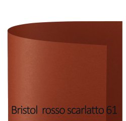 Cartoncino Bristol Color - 50 x 70 cm - 200 gr - rosso scarlatto 61 - Favini - conf. 25 pezzi