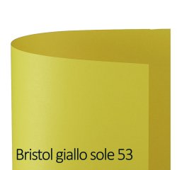 Cartoncino Bristol Color - 50 x 70 cm - 200 gr - giallo sole 53 - Favini - conf. 25 pezzi