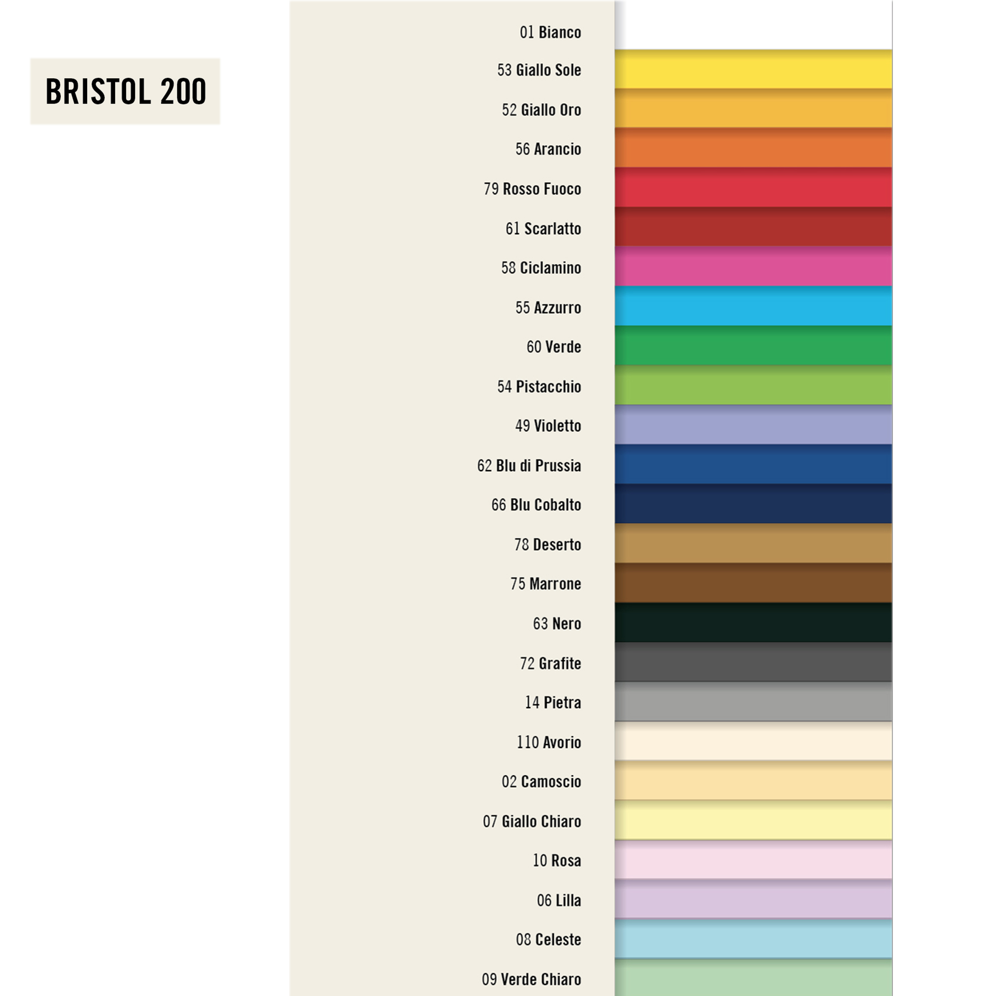 Cartoncino Bristol Color - 50 x 70 cm - 200 gr - verde 60 - Favini