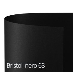 Cartoncino Bristol Color - 50 x 70 cm - 200 gr - nero 63 - Favini - conf. 25 pezzi
