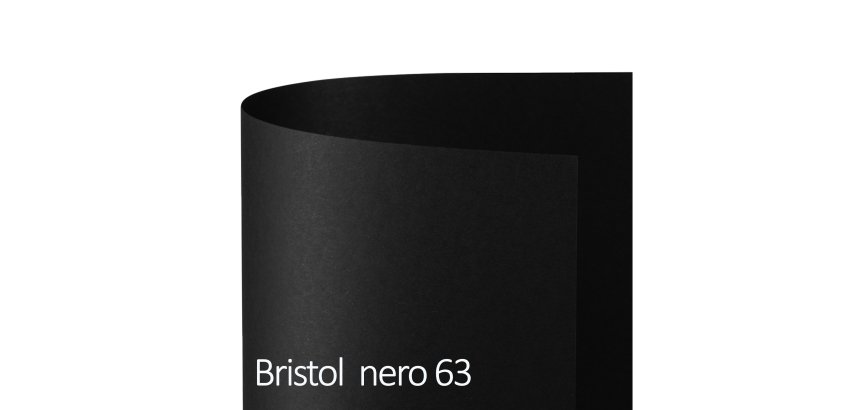 Cartoncino Bristol Color - 50 x 70 cm - 200 gr - nero 63 - Favini - conf. 25 pezzi