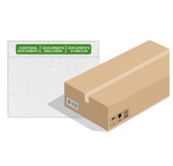 Busta adesiva Speedy Doc - con stampa "contiene documenti" - C5 (23 x 16,5 cm) - PPL/PE - trasparente - Favorit - conf. 1000 pezzi