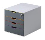Cassettiera Varicolor Safe - 28 x 29,2 x 35,6 cm - 4 cassetti - Durable