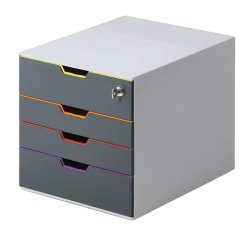 Cassettiera Varicolor Safe - 28 x 29,2 x 35,6 cm - 4 cassetti - Durable