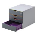 Cassettiera Varicolor Safe - 28 x 29,2 x 35,6 cm - 4 cassetti - Durable