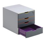Cassettiera Varicolor Safe - 28 x 29,2 x 35,6 cm - 4 cassetti - Durable